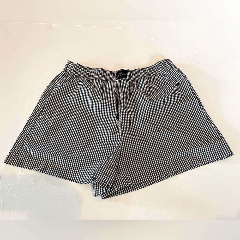 Like new! J. Crew navy gingham sleep shorts size small